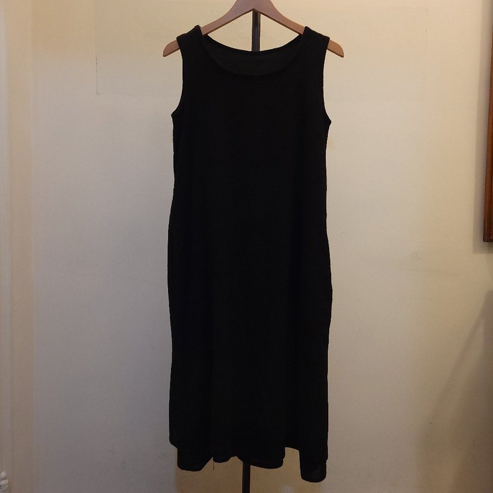 Tank top dress black fully lined gauze women's free size